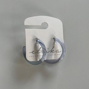NWT Ettika Acrylic Hoops Blue